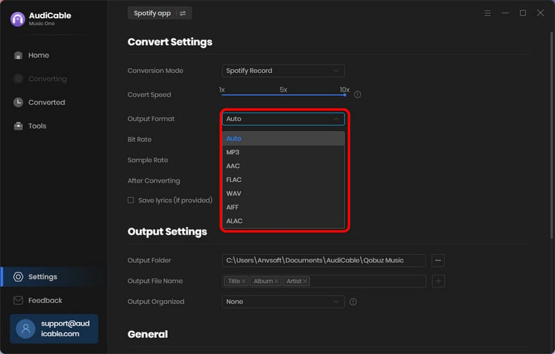 Choose Output Format