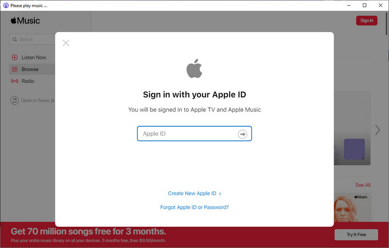 log in apple music