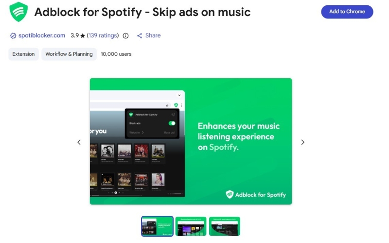 Adblock for Spotify Extension