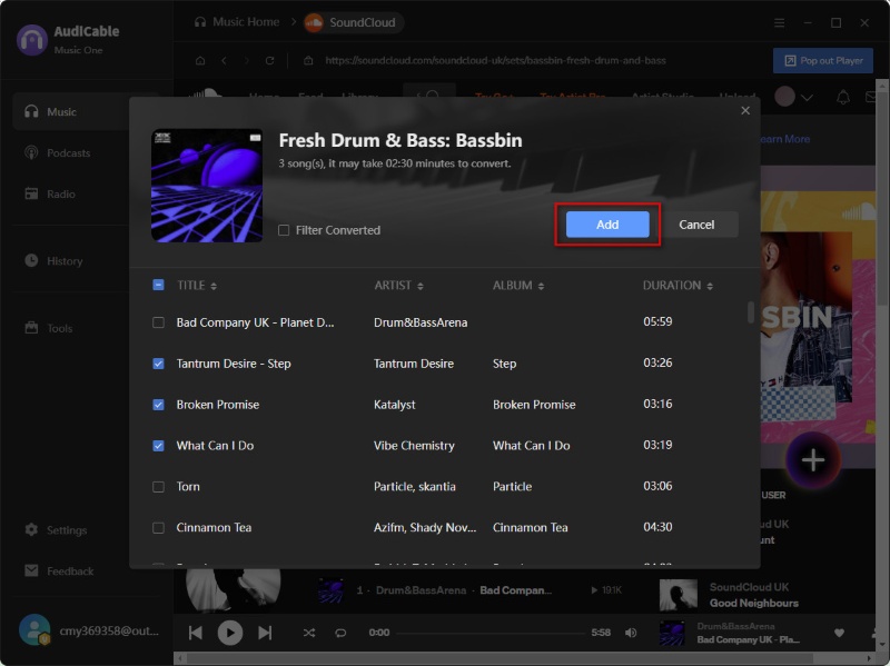 Add SoundCloud Tracks