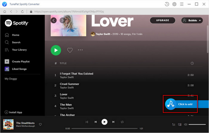 add music from Spotify to convert