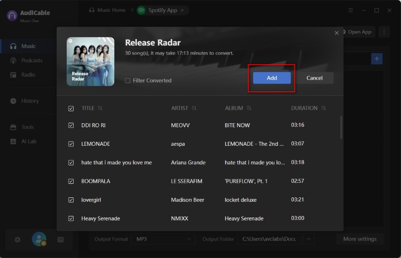 Add Spotify Playlist