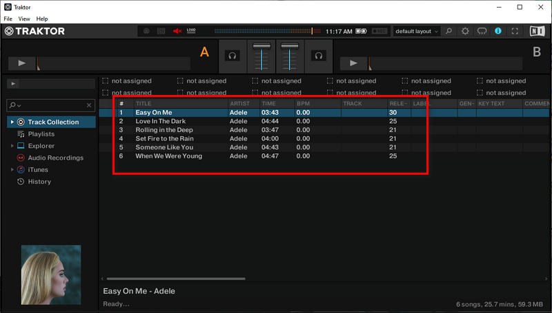 upload tidal music to taktor dj