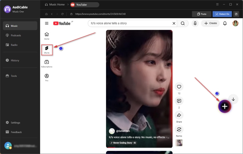 Import YouTube Shorts Video