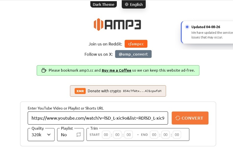 AMP3 YouTube to MP3 Converter