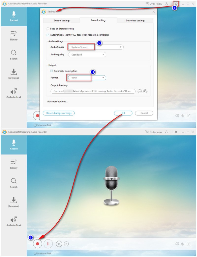 Apowersoft SoundCloud to WAV Audio Recorder