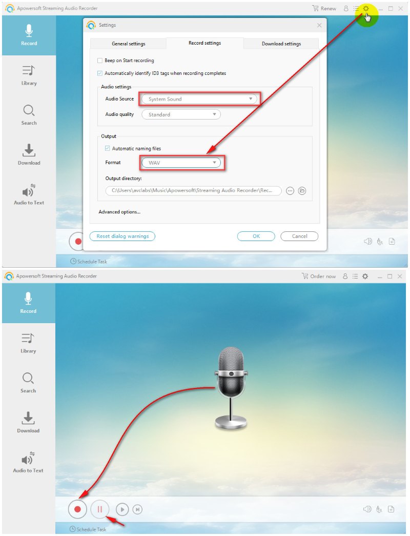 Record Spotify Tracks to WAV by Apowersoft