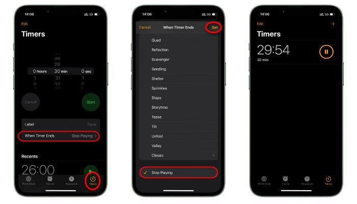 Schedule Sleep Timer on iPhone