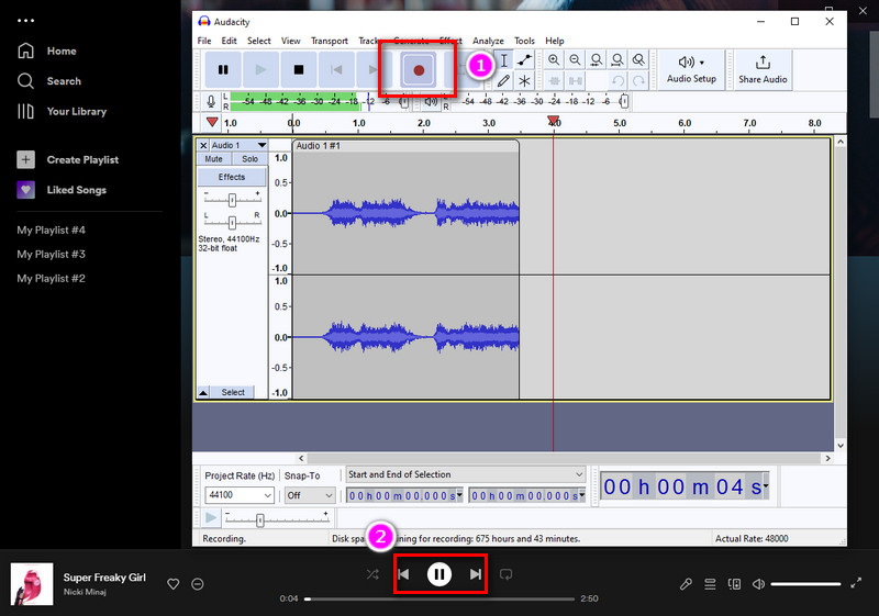 Audacity Start Converting