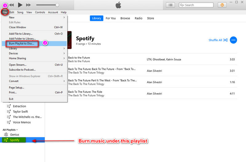 burn playlist to cd via itunes