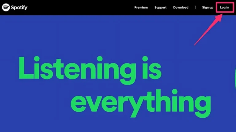 Log in Spotify