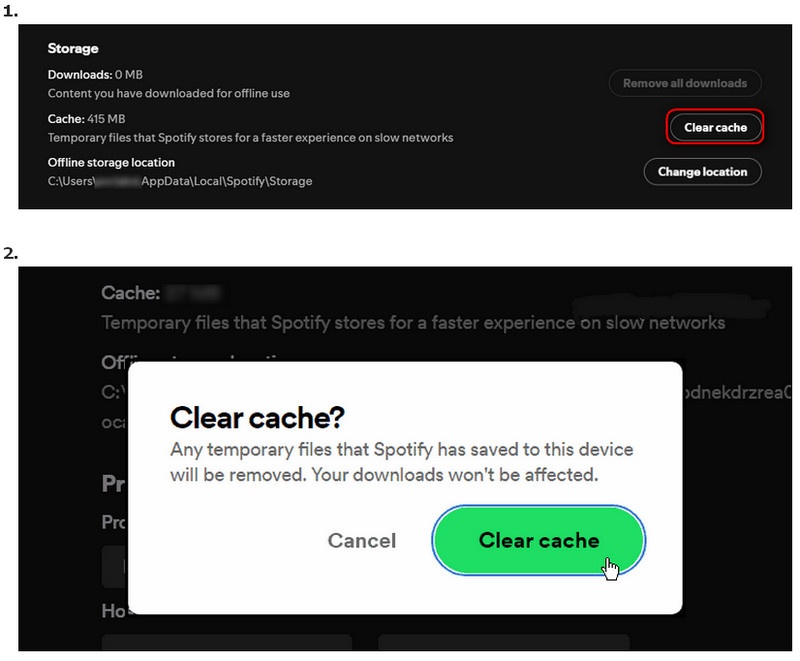 Clear Spotify Cache on Desktop