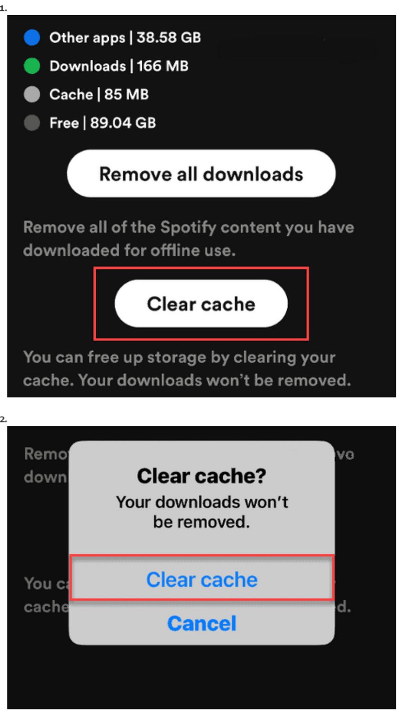 Clear Spotify Cache on iPhone