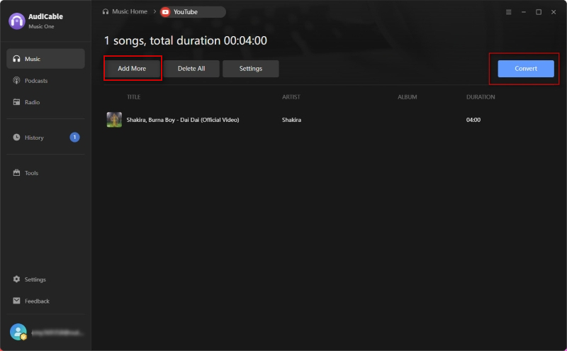Convert YouTube Music Video to WAV