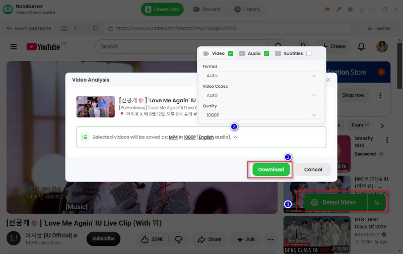 Detect YouTube Video