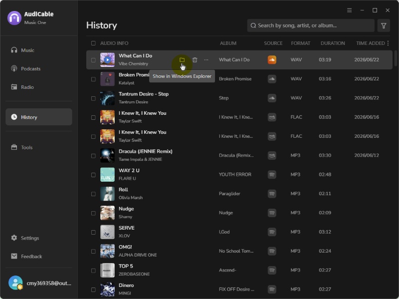 View Downloaded SoundCloud Music