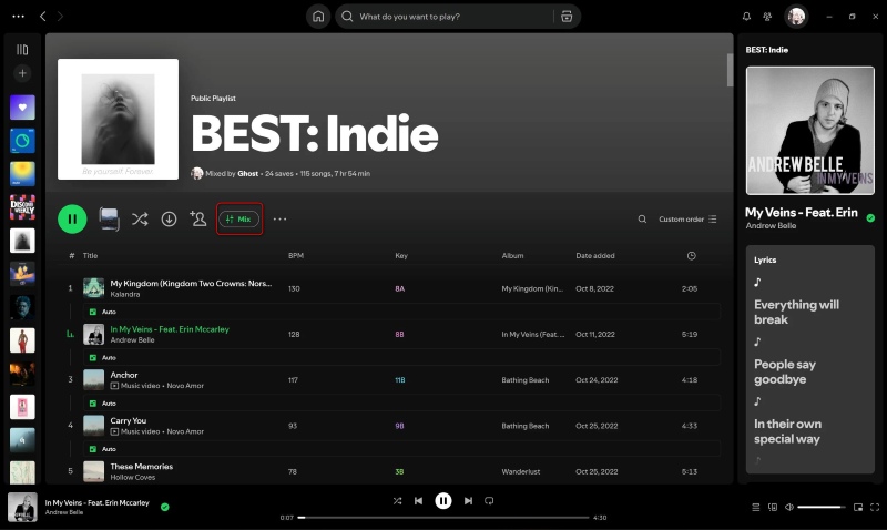 Create A Spotify Mix on PC