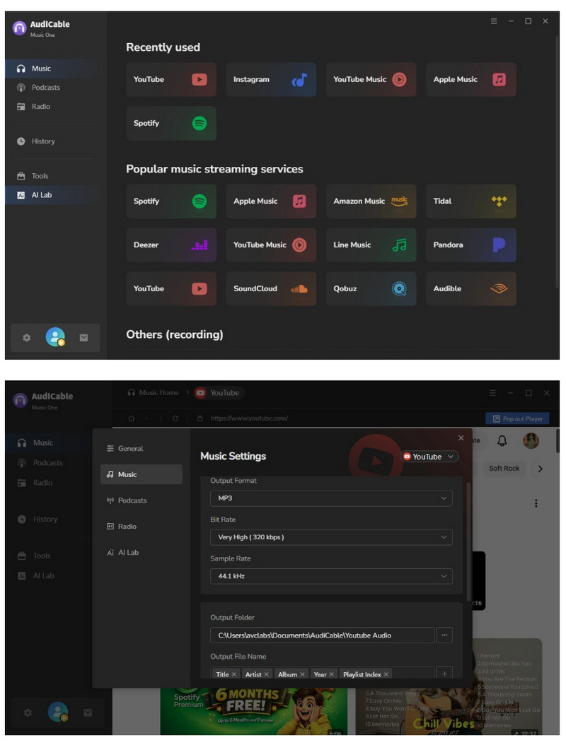 Download AudiCable and Customize Settings