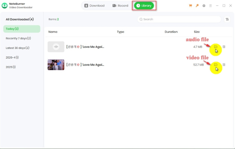 Find Downloaded Video and Audio Files