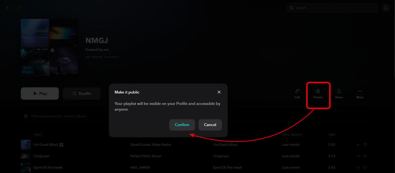 Make Playlist Public