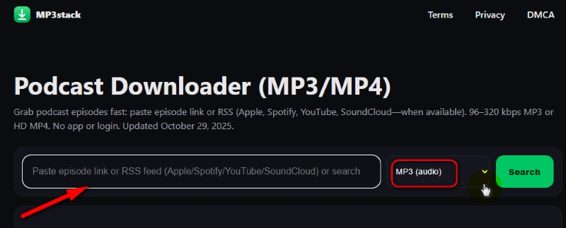 MP3stack Url