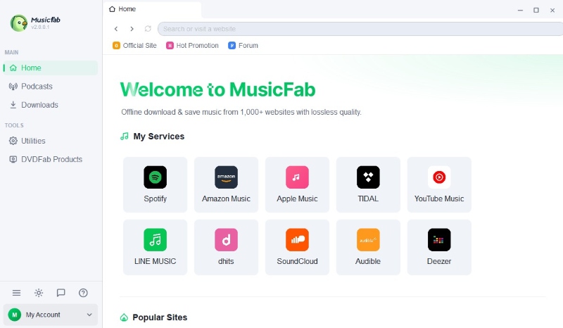 MusicFab All In One Interface