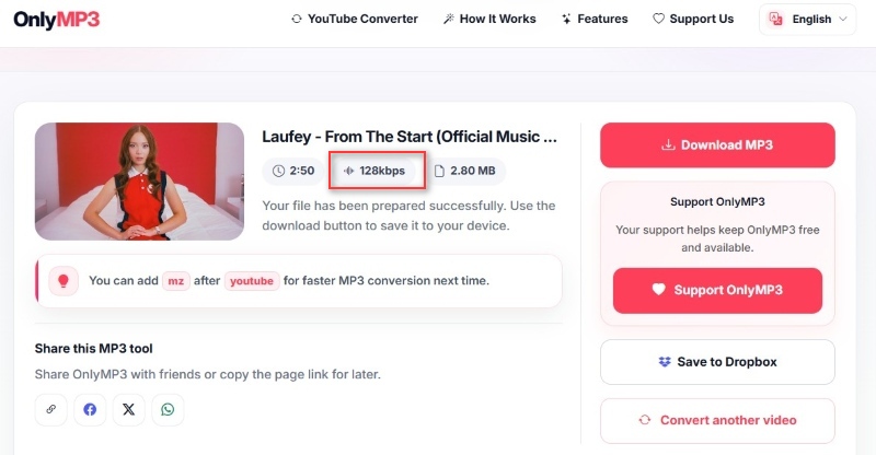 OnlyMP3 YouTube to MP3 Converter