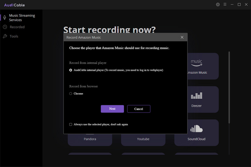 Choose the Recording Player
