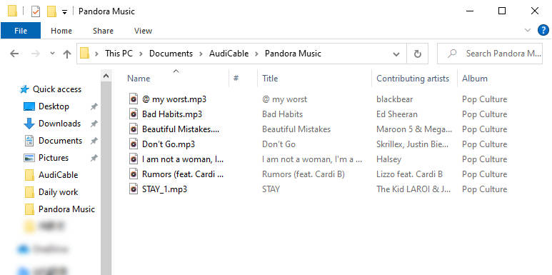 download Pandora Music as MP3