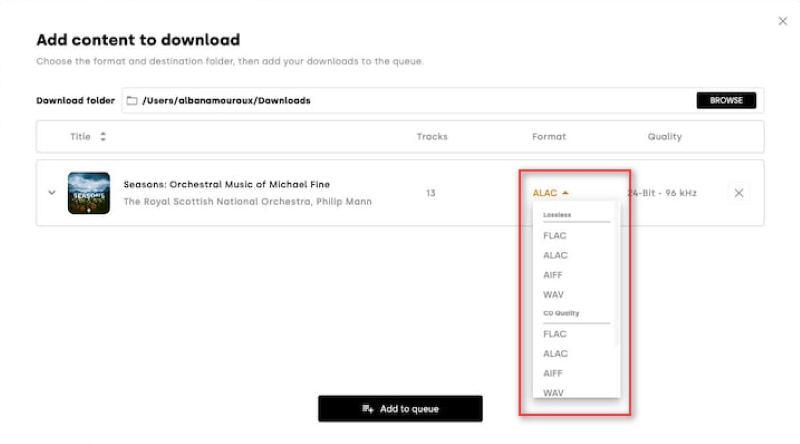 Save the Downloaded Qobuz File