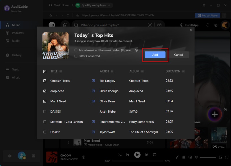 Choose Spotify Songs to Download