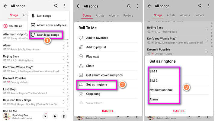 set amazon music as ringtone on android