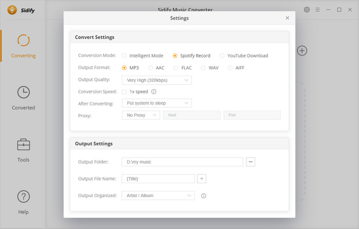 start Sidify Spotify Music Converter