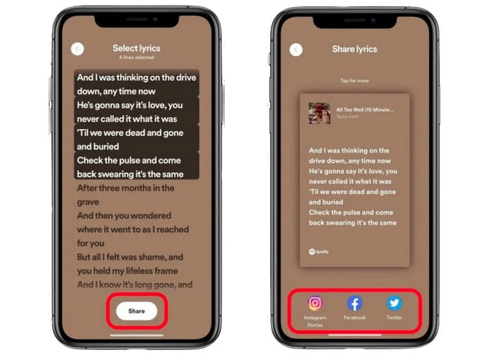 Share Lyrics on Spotify