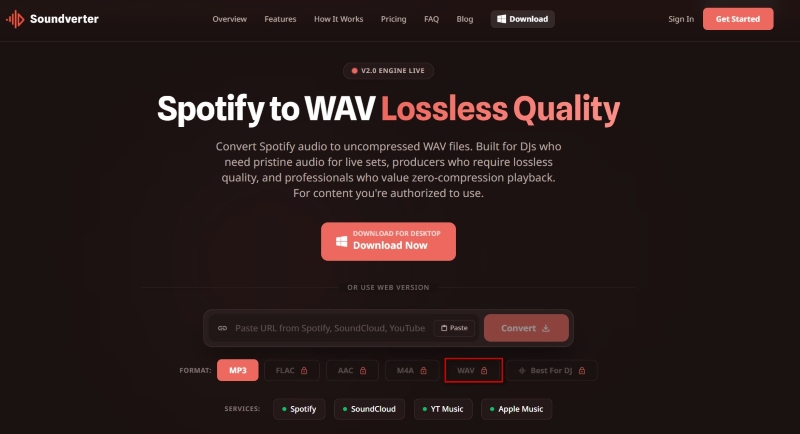 Convert Spotify Songs to WAV with Soundverter