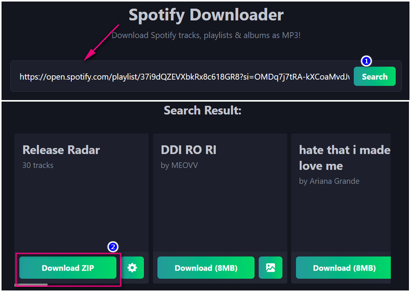 Spotidown.co Downloads Spotify Playlist
