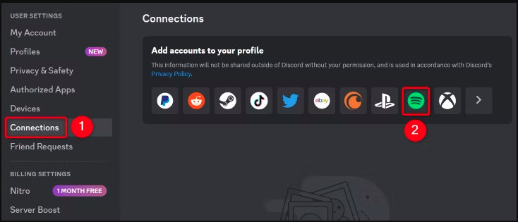 Set up Spotify on Discord Desktop