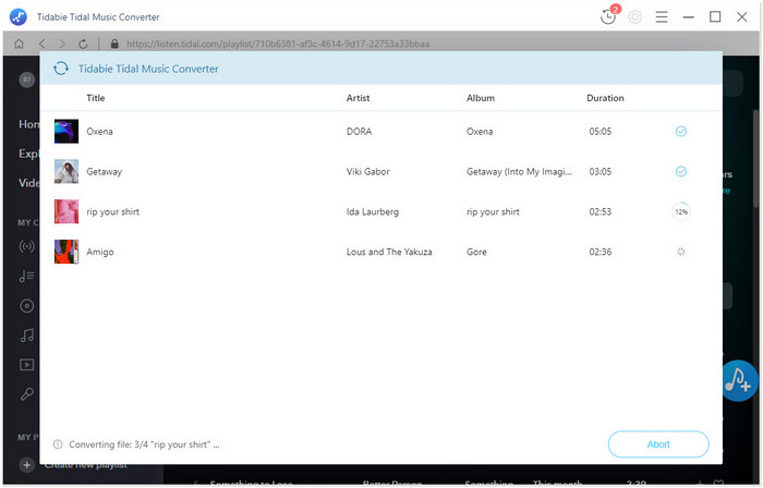 start converting tidal music to flac