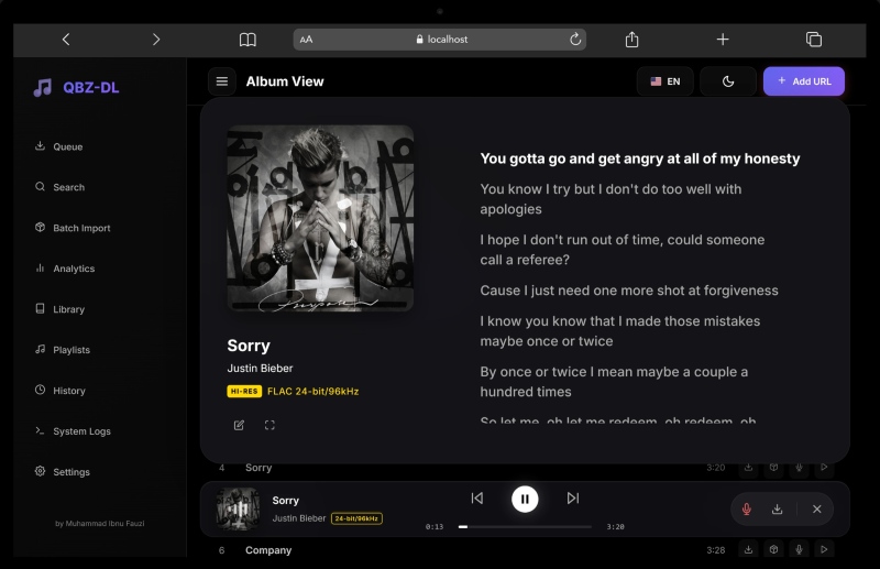 Add Qobuz Songs to QBZ