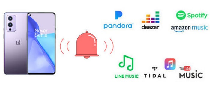 customize streaming music as ringtone for oneplus 9