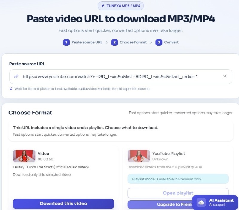Tunexa YouTube to MP3 Converter