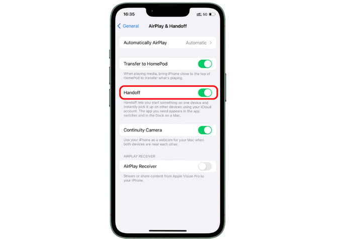 Disable Handoff on iPhone