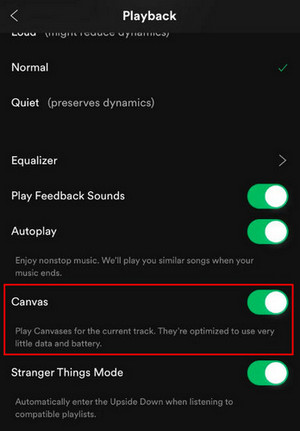 Spotify Canvas Mode