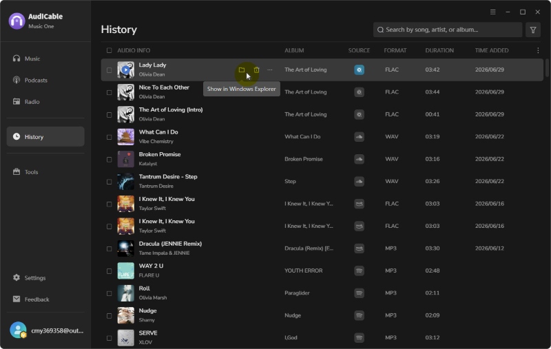 Check Downloaded Tidal Songs