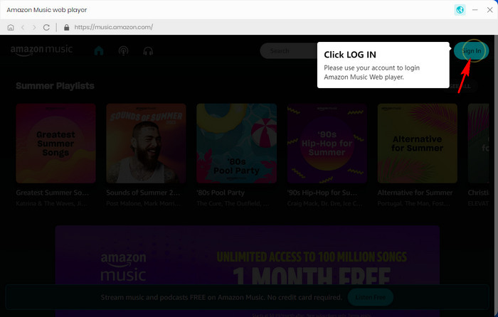 login amazon music