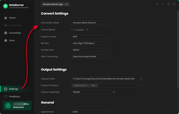 Adjust NoteBurner Output Parameters