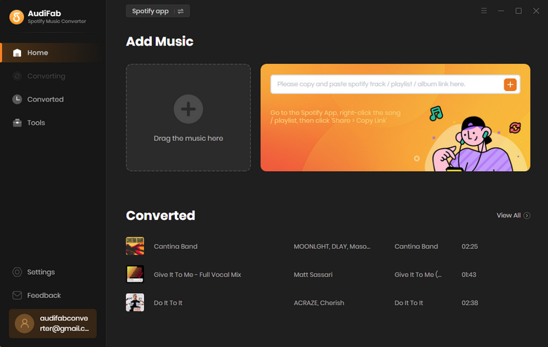 Record Spotify Music from AudiFab