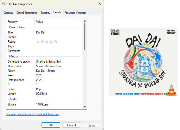 the ID3 tags identification of the TuneCable Spotify Downloader output file