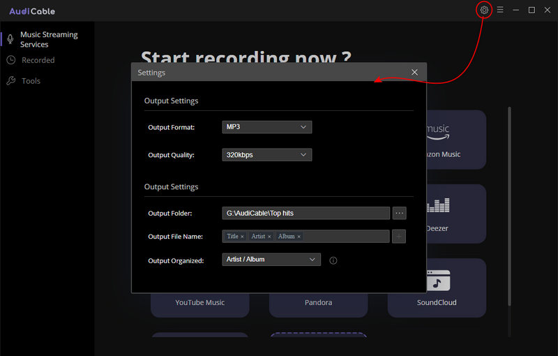 change settings