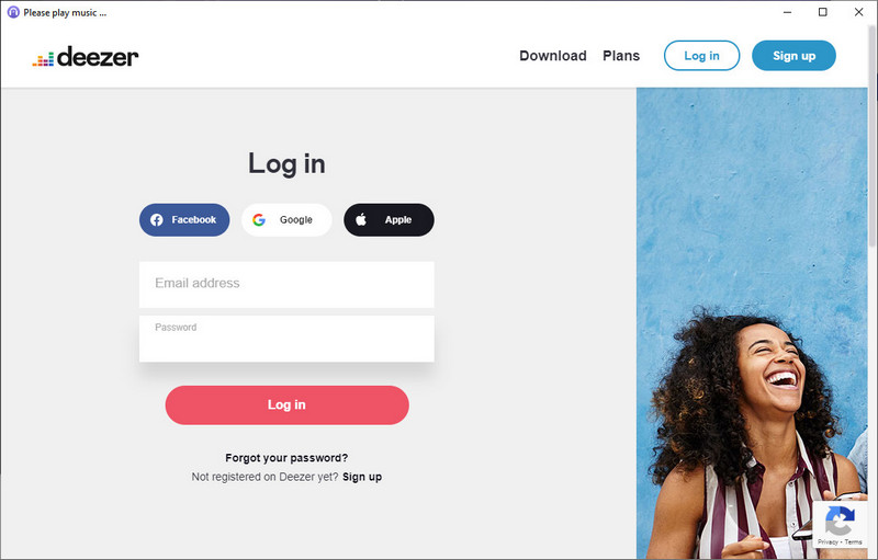 log in Deezer